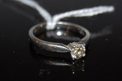 Lot 42 - A platinum and diamond solitaire ring, set...