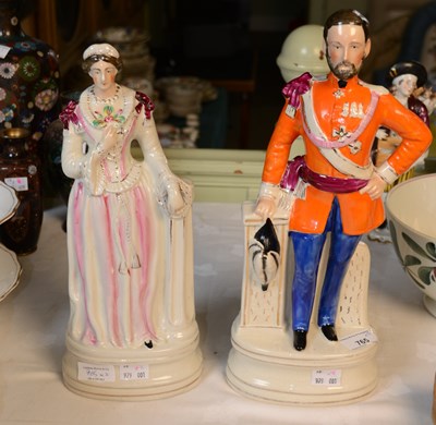 Lot 765 - A Victorian Staffordshire pottery military...