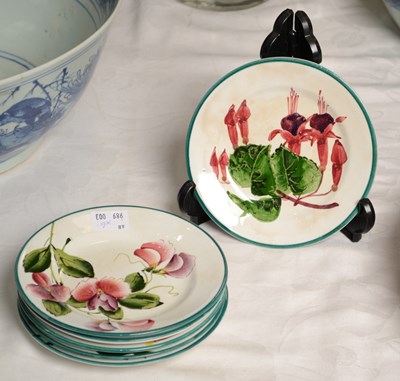 Lot 736 - A set of six Wemyss ware saucers, by T. Goode...