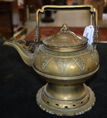 Lot 784 - A late 19th century brass water ewer / kettle,...