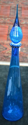 Lot 785 - A vintage Italian blue glass genie bottle of...