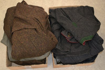 Lot 893 - Two boxes containing vintage style overcoats,...