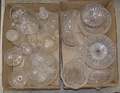 Lot 894 - Two boxes of assorted cut glass crystal, to...