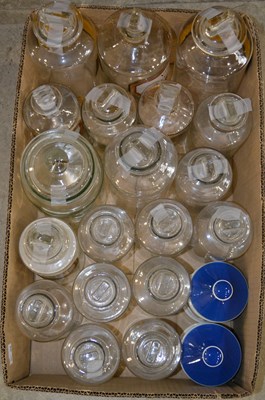 Lot 887 - A box of assorted apothecary bottles, to...