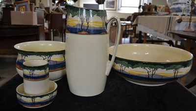 Lot 797 - A Royal Doulton wash set, decorated with a...