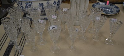 Lot 841 - A group of assorted cut crystal wine and...