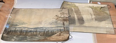 Lot 686 - Two 19th century watercolour scrolls, one...