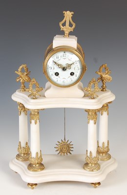 Lot 225 - A late 19th century French white marble gilt...