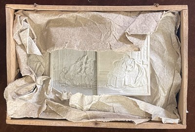 Lot 699 - A box of assorted bisque porcelain lithophanes...