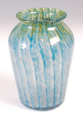 Lot 648 - A Monart glass vase, mottled green and blue...