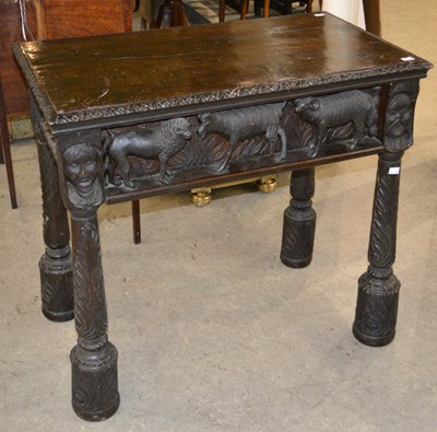Lot 1185 - A 19th century Flemish Gothic Revival carved...