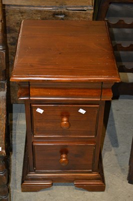 Lot 1192 - A mahogany pedestal chest of rectangular form,...