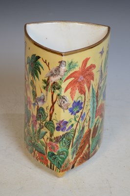 Lot 825 - A yellow ground Paris porcelain triangular...
