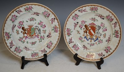 Lot 843 - A pair of Samson porcelain famille rose...