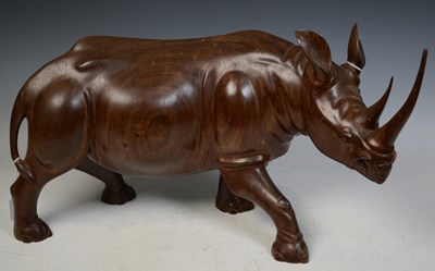 Lot 847 - A 20th century rhinoceros sculpture in...