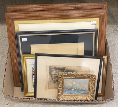 Lot 932 - A box of assorted pictures, to include a...