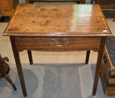 Lot 1199 - An 18th century / later oak side table, with...