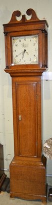 Lot 1123 - A 19th century longcase clock, with painted...