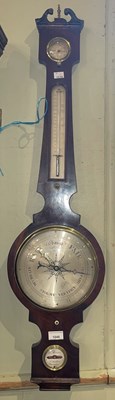 Lot 1048 - A 19th century banjo barometer, F. Aprile,...