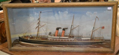 Lot 829 - A 20th century cased ship diorama of a model...