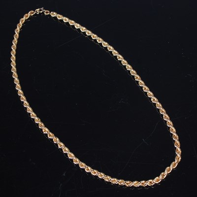 Lot 309 - A 9ct gold rope twist necklace, approximately...