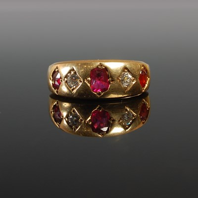 Lot 331 - A late 19th century 18ct gold ruby garnet and...