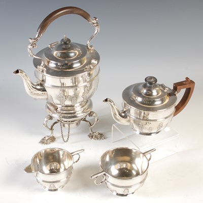Lot 217 - A four piece London silver tea set, with...