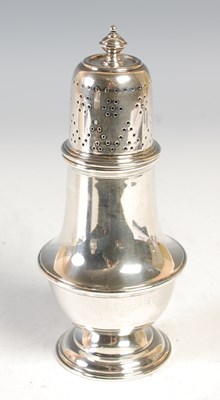 Lot 220 - A London silver plain baluster sugar caster,...