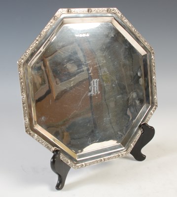 Lot 225 - A Birmingham silver octagonal salver, with...