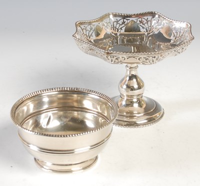 Lot 227 - A Birmingham silver pierced pedestal bon bon...
