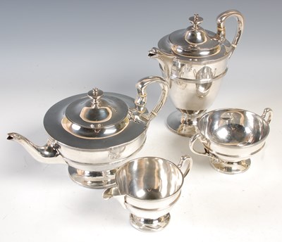Lot 229 - A Glasgow silver four piece tea service, with...