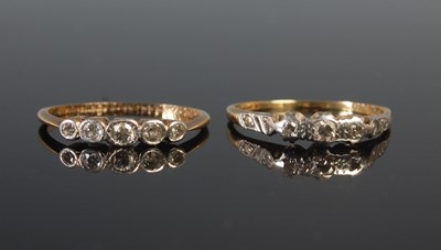 Lot 356 - Two gold and diamond set rings, to include a...