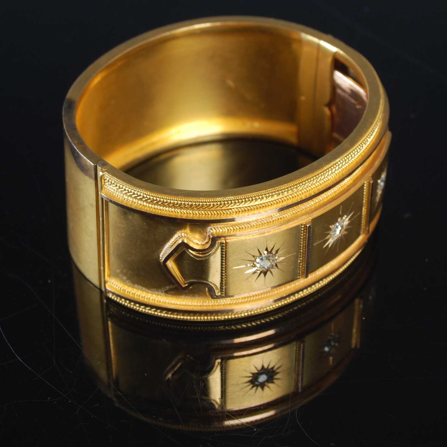 Lot 366 - A late 19th century yellow metal three stone...