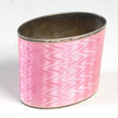 Lot 243 - An early 20th century silver and pink enamel...