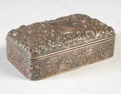 Lot 251 - An American embossed silver jewellery box,...