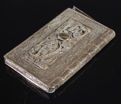 Lot 264 - An Indian silver filigree card case, formed as...
