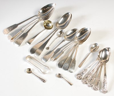 Lot 275 - A collection of silver flatware, to include...