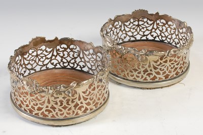 Lot 284 - A pair of Victorian silver plated pierced...
