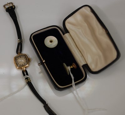 Lot 67 - A vintage yellow metal cased ladies wristwatch...