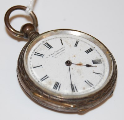 Lot 69 - A vintage silver cased open faced pocket watch,...