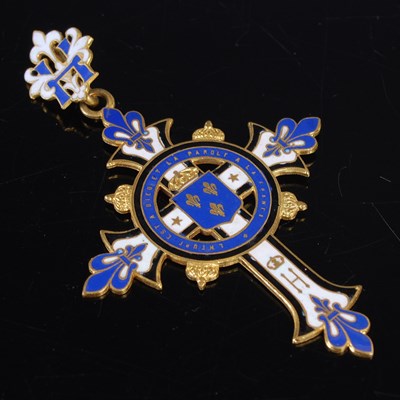 Lot 401 - A late 19th century gilt metal blue, black and...