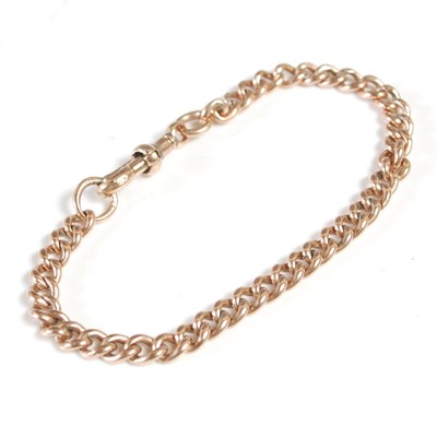 Lot 402 - A vintage 9ct gold curb link bracelet, 13.7g.