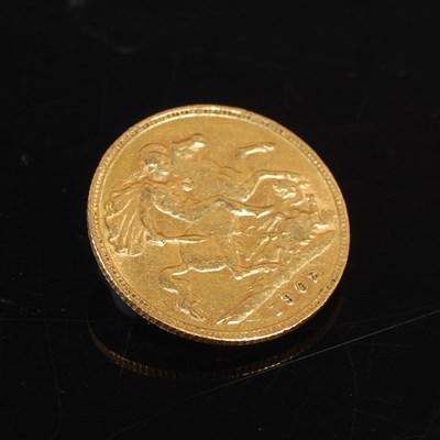 Lot 500 - An Edward VII gold half sovereign, dated 1902.