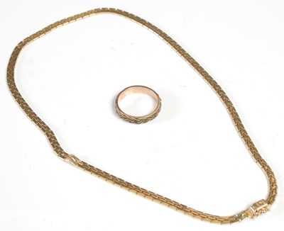 Lot 429 - An Italian yellow metal necklace, stamped '14k,...