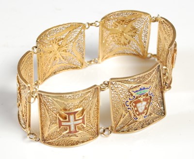 Lot 432 - A vintage Portuguese gold plated and coloured...