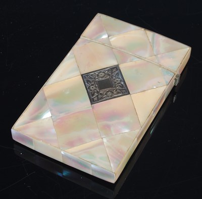 Lot 470 - A mother of pearl calling card case, with...