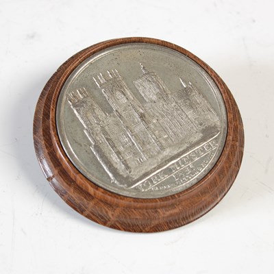 Lot 472 - A treen box and cover containing a York...