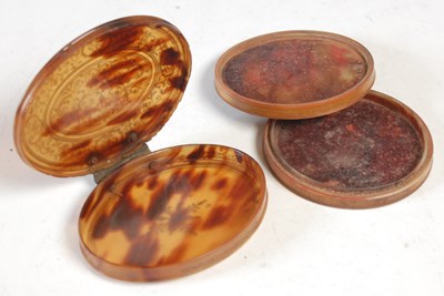 Lot 474 - An antique white metal mounted pique work oval...