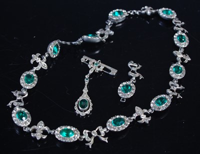 Lot 490 - A white metal imitation diamond and imitation...