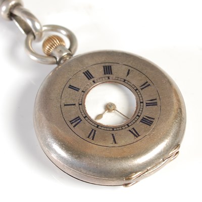 Lot 530 - A Continental silver and blue enamel half...